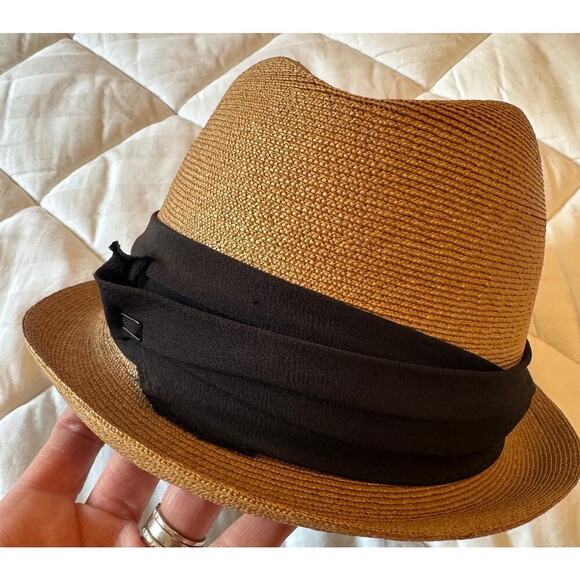 KNOX New York Vintage Unisex Straw Fedora Genuine Panama Hat w/ Original Band - Picture 6 of 7